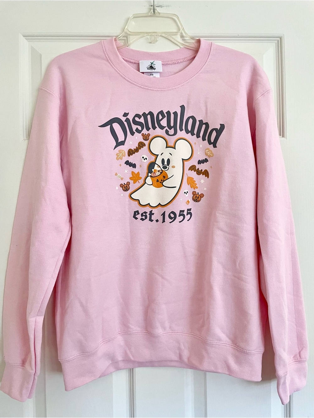 Disney Parks Mickey Cutie Ghost Pink Crewneck Sweatshirt
